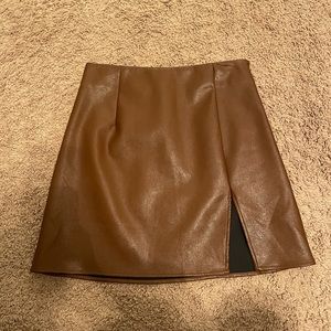 Brown Leather Skirt